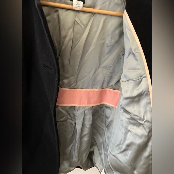 J.Crew Single-Breasted Black Wool Winter Pea Coat Size 8 - Picture 4 of 8